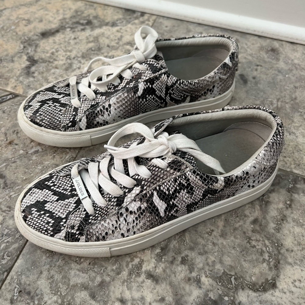 J Slides faux snake skin sneakers